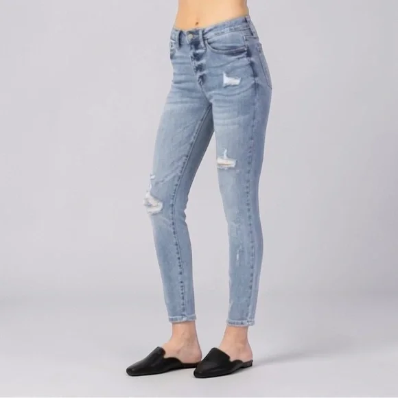 Judy Blue Hilaria Hi Rise Distressed Skinny Fit Jeans JB82330, Size 9 / 29 New - Picture 15 of 15